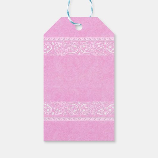 Pink Rustic Paisley Country Western Hochzeit Geschenkanhänger (Rückseite)