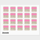 Pink Rustic Quatrefolie Danke Stickers (Blatt)