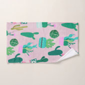 Pink Rustic Southwestern Cacti Cactus Pflanze Badhandtuch Set (Handtuch)