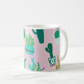 Pink Rustic Southwestern Cacti Cactus Pflanze Kaffeetasse (VorderseiteRechts)