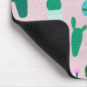 Pink Rustic Southwestern Cacti Cactus Pflanze Mousepad (Ecke)