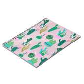 Pink Rustic Southwestern Cacti Cactus Pflanze Notizblock (Linke Seite)