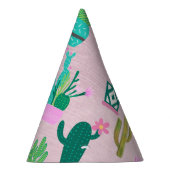Pink Rustic Southwestern Cacti Cactus Pflanze Partyhütchen (Rechts)