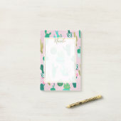 Pink Rustic Southwestern Cacti Cactus Pflanze Post-it Klebezettel (Auf Schreibtisch)