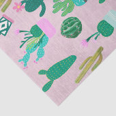 Pink Rustic Southwestern Cacti Cactus Pflanze Seidenpapier (Ausschnitt)