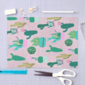 Pink Rustic Southwestern Cacti Cactus Pflanze Seidenpapier (Handwerk)