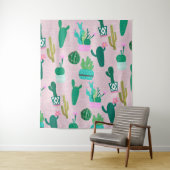 Pink Rustic Southwestern Cacti Cactus Pflanze Wandteppich (Beispiel)