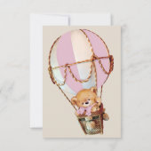 Pink Rustic Teddy Bear Girl Babydusche Einladung (Rückseite)