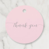 Pink Rustic Winter Bow Christmas Tree Baby Shower Geschenkanhänger (Rückseite)