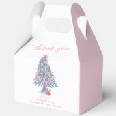 Pink Rustic Winter Bow Christmas Tree Baby Shower Geschenkschachtel (Rückseite)