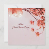 PINK SAASHELLS, BLUME MONOGRAM Beach Hochzeit Einladung (Rückseite)