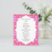 Pink Sacred Lotus Wedding Menu Suite (Stehend Vorderseite)