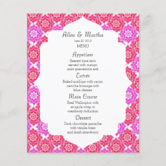 Pink Sacred Lotus Wedding Menu Suite