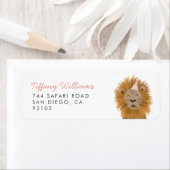 Pink Safari Animal Lion Rücksendeadresse (Insitu)