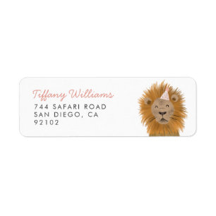 Pink Safari Animal Lion Rücksendeadresse