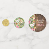 Pink Safari Animal Rustic Gold Glitter Baby Shower Konfetti (Vorderseiten)
