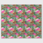 Pink Safari Animals' Fur Prints Patterns Spaß Geschenkpapier (Flach)