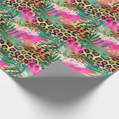 Pink Safari Animals' Fur Prints Patterns Spaß Geschenkpapier (Ecke)