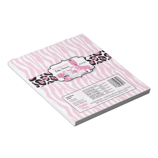 Pink Safari Chocolate Candy Bar Wrappers Notizblock (angewinkelt)