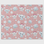 "Pink Safari: Elefanten des Babys auf einem rosa H Geschenkpapier (Flach)