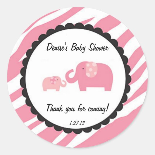 Pink Safari Elephant Sticker (Vorderseite)