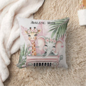 Pink Safari Jungle Adventure Girl Baby Shoft Kissen (Decke)