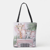 Pink Safari Jungle Adventure Girl Baby Shoft Tasche (Rückseite)