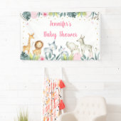 Pink Safari Jungle Baby Dusche Banner (Insitu)