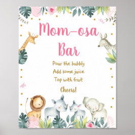 Pink Safari Jungle Baby Dusche Mimosa Bar Poster