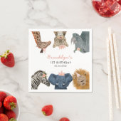 Pink Safari Thema Geburtstagsparty Kinder Serviette (Beispiel)