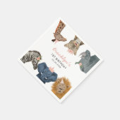 Pink Safari Thema Geburtstagsparty Kinder Serviette (Ecke)
