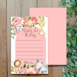 Pink Safari Thema Wünsche für das Baby Dusche Spie