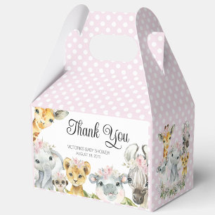 Pink Safari-Tiere Baby Shower Geschenkbox Geschenkschachtel