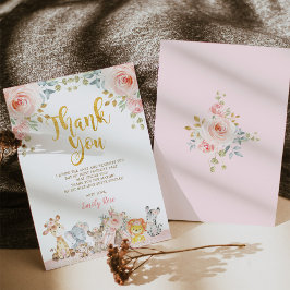 Pink Safari Tiere Wild ein Party Danke Karte