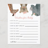 Pink Safari Tiere wünscht eine Babykarte (Vorderseite)