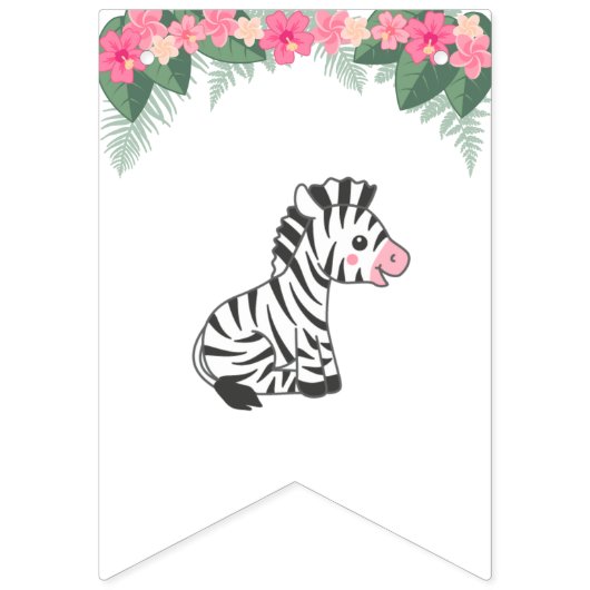 Pink Safari Wimpelkette (Erste Fahne)