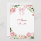 Pink Sage Bow Coquette Butterfly Princess Quin Einladung (Rückseite)