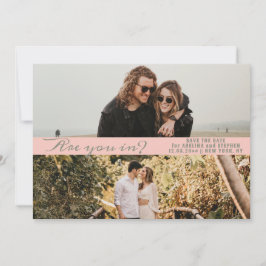 Pink Sage Einfaches Skript Zwei Foto Galerie QR CO Save The Date