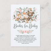 Pink Sage Floral Woodland Tiere Bücher für Baby Begleitkarte (Vorderseite)