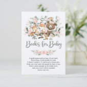Pink Sage Floral Woodland Tiere Bücher für Baby Begleitkarte (Stehend Vorderseite)