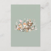 Pink Sage Floral Woodland Tiere Bücher für Baby Begleitkarte (Rückseite)