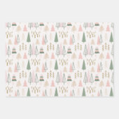 Pink Sage Green Boho Weihnachtsbaum Geschenkpapier Set (Vorderseite)