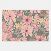 Pink Sage Green Flowers Leave Watercolor Geschenkpapier Set (Vorderseite 3)
