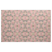 Pink Sage Green Flowers Leave Watercolor Stoff (Fat Quarter (45,7 x 55,9 cm))