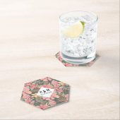 Pink Sage Green Flowers Leave Watercolor Untersetzer (Vor Ort)