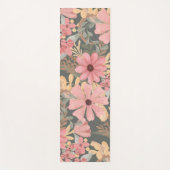 Pink Sage Green Flowers Leave Watercolor Yogamatte (Vorderseite)