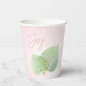 Pink Sage Green Glitzer Moderne botanische Freude Pappbecher (Rückseite)