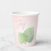 Pink Sage Green Glitzer Moderne botanische Freude Pappbecher (Vorderseite)