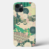 Pink Sage Green Japanische Kimono Blume Case-Mate iPhone Hülle (Rückseite)