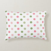 Pink & Sage Green Pastel Polka Dot Dekokissen (Vorderseite)